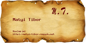 Matyi Tibor névjegykártya